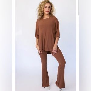 Foxy Kind All Weekend Long Pant Set Camel